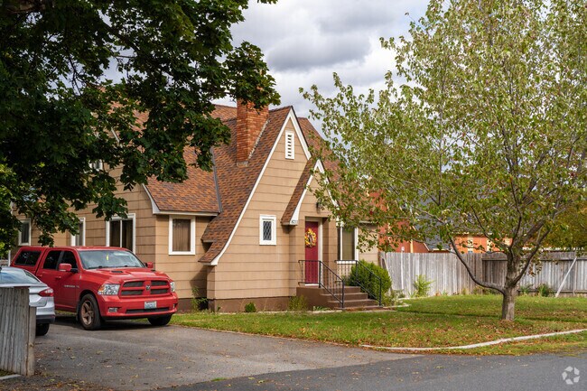 Tudor-inspired homes line the streets of the West Valley neighborhood.