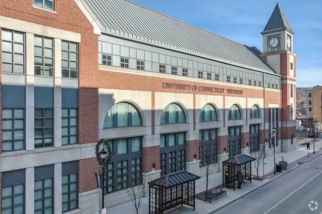 UCONN Waterbury is located on E Main St. across from the Palace Theater.