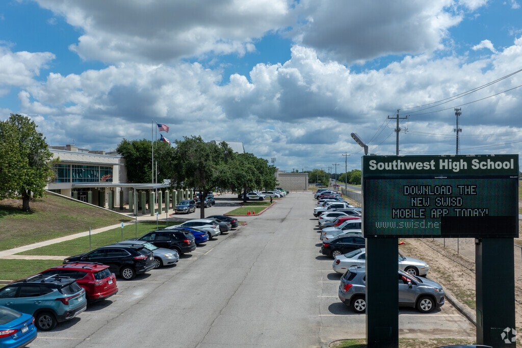 Explore Southwest High School's layout with an aerial view of the campus.