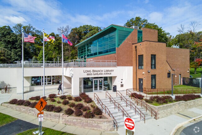 Long Branch Library hosts story times and community programs in Silver Spring Park.