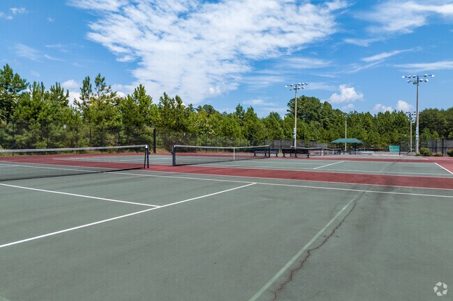Multiple tennis courts are available to the public ate Diamond Lakes Regional Park in Jamestown.