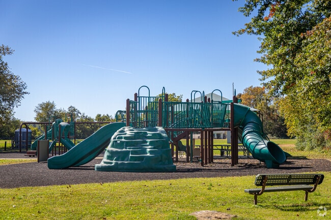 Kids can play on the playground at Trappe Park.