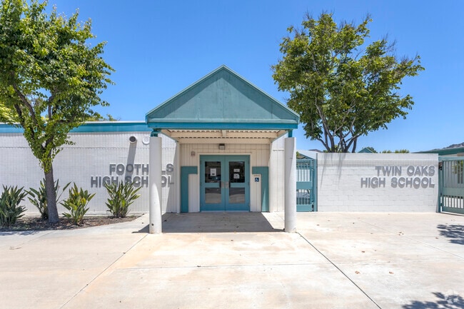 The main entrance of the Twin Oaks High School in San Marcos.