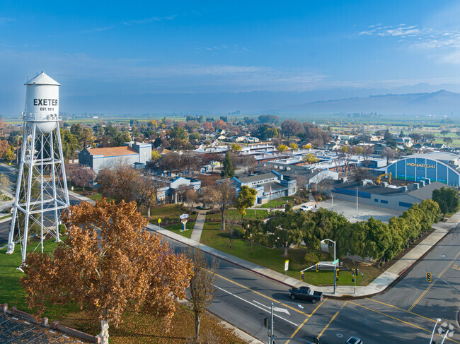 Exeter Union High School sits beneath the iconic water tower of Exeter.