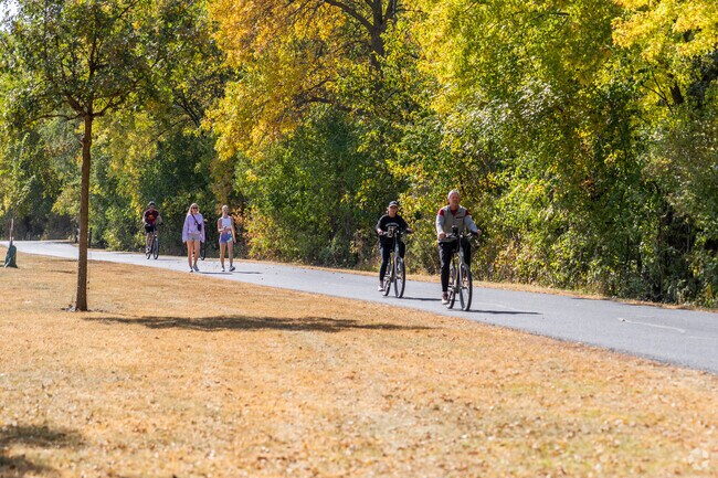 There's lots of activity on the bike path at Pasley Park.