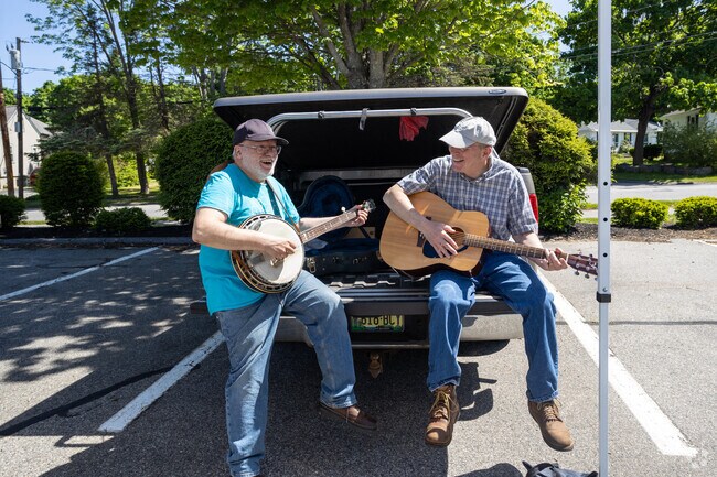 Local musicians often play at the Saco Farmers’ Market.