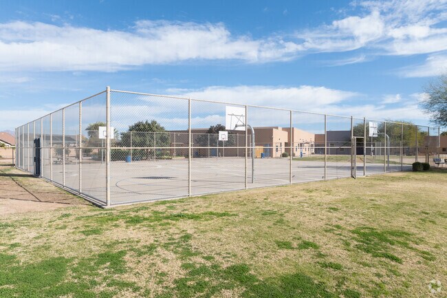 Students at Simonton Elementary have acess to multiple basketball courts.