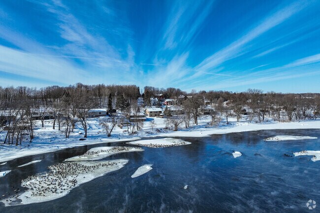 Homes along Riverside Avenue in Sartell have sit directly on the shores of the Mississippi River.