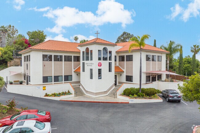Off street, more classrooms can be found in this building of Christ Lutheran School.