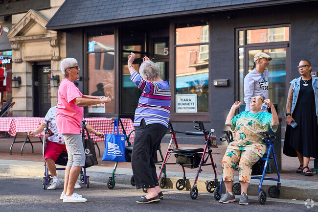 Never too old to dance, Hagerstown residents enjoy a block party in town.