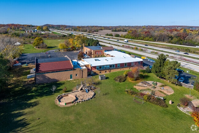 The outdoor learning area at Prairie Hill Waldorf School.