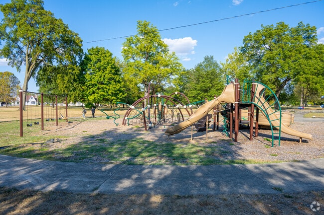 Heekin Park features two playgrounds.
