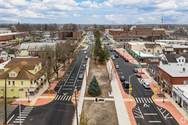 Elm Street in West Springfield has a small strip of land separating the street.
