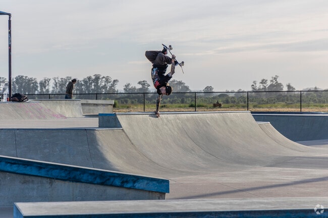 Soscol Gateway South's Napa Skatepark is always full of skateboarders doing tricks and jumps.