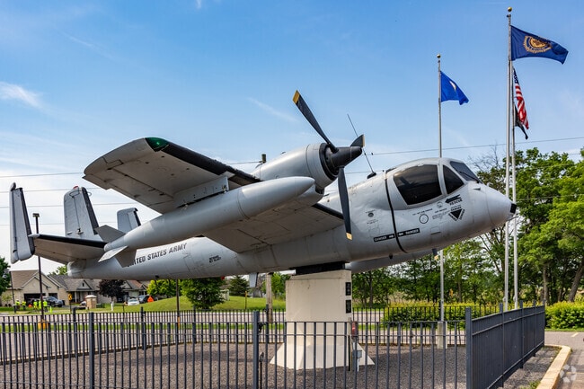 A United States Army plane is on display at the Saint Francis American Legion.