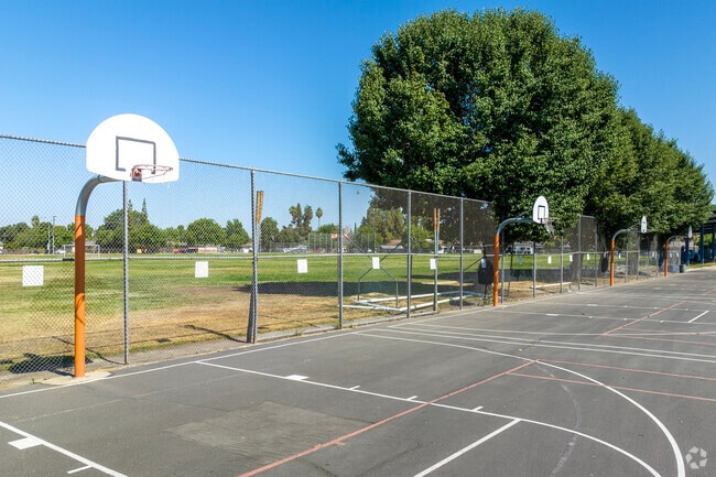 Students can play basketball at Ahwahnee Middle School in Fresno.