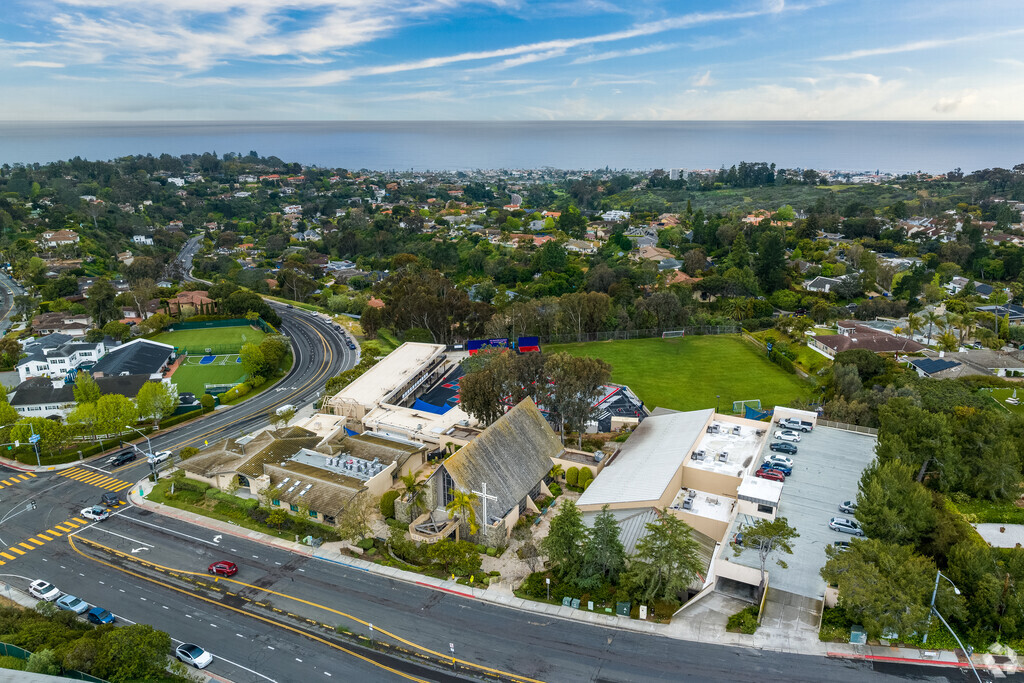 Aerial view of All Hallows Academy
and All Hallows Catholic Church