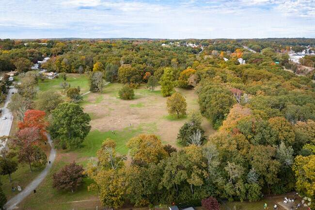 Tree lined trails and open fields abound at Wanskuck Park in Wanskuck, RI.