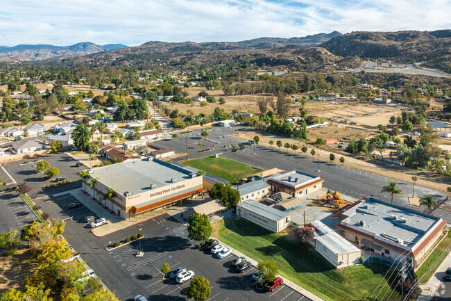 A sprawling campus view above DP Christian School in Hemet.
