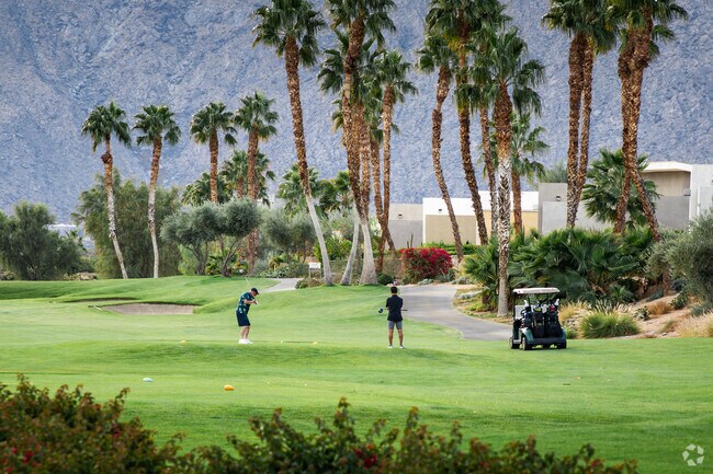 Practice your swing at Escena Golf Club near Midtown Palm Springs.