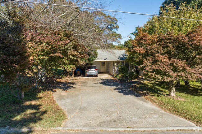 Browns Bridge features homes with long driveways and street parking.