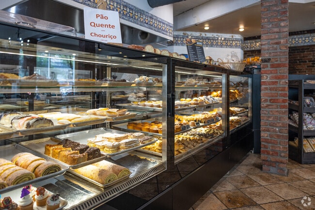 A display of the Portuguese baked delights at Teixeira's Bakery, North Ironbound, Newark NJ.