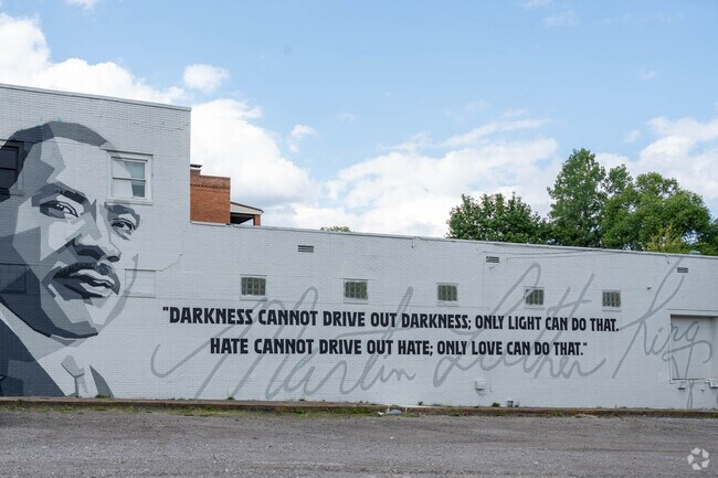 This mural and quote from Martin Luther King Jr.  can be found in Erie.