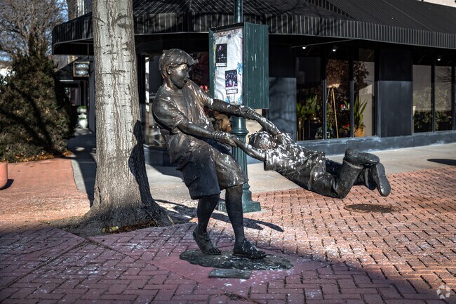 There are several sculptures and art pieces throughout downtown Garden City.