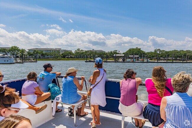 Enjoy a ferry ride to Charleston or a fun harbor cruise with family on the Daniel Island Ferry.