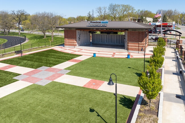 Bulldog Park has an amphitheater for concerts in Crown Point.