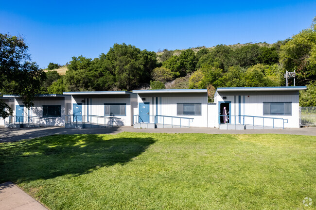 Portable exterior classrooms at Glen Cove Elementary in the Glen Cove neighborhood.