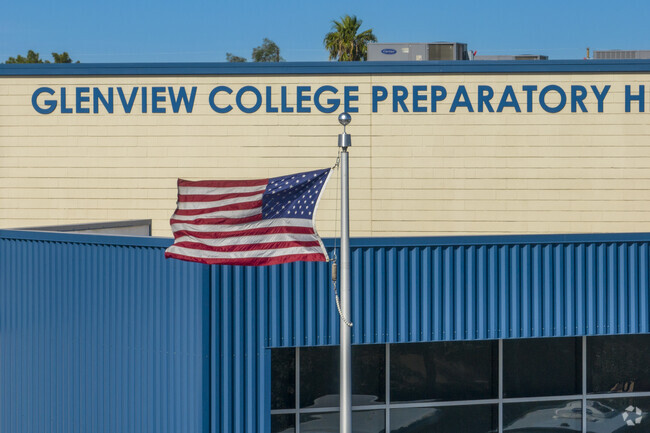 Students attending Glendale’s Glenview College Preparatory High School help each other out.