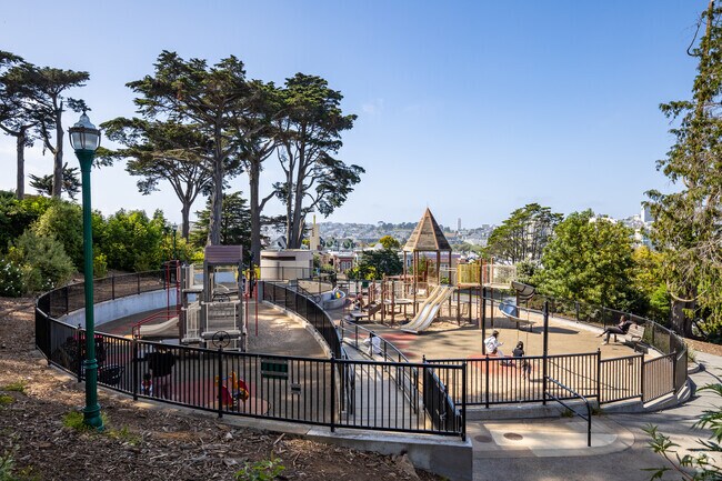 Alamo Square Playground sits in the middle of the park.