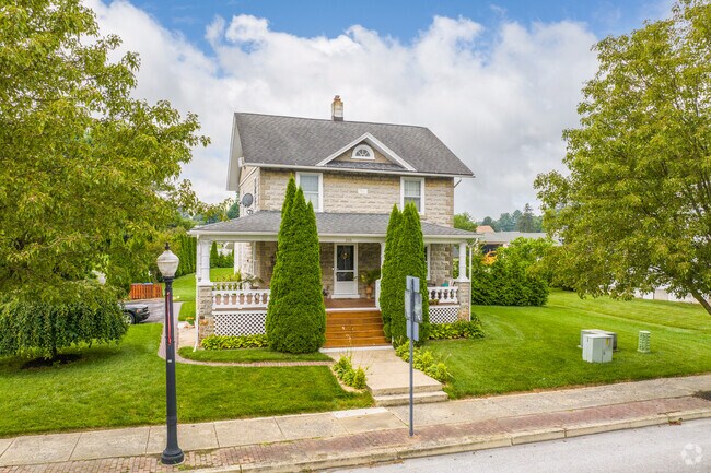 Beautiful older stone homes line Main Street in Atglen.