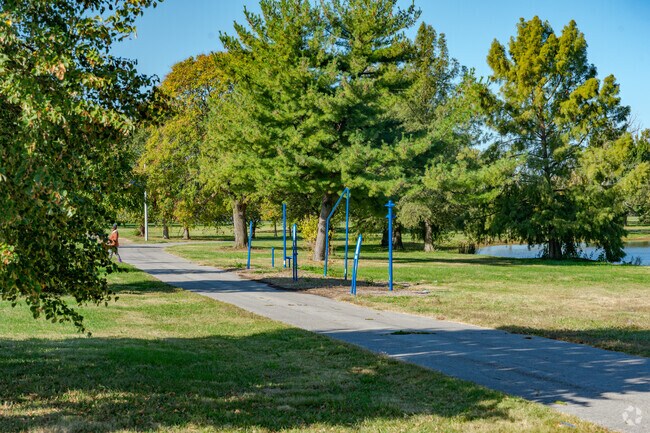 Fairground Park offers outdoor work out spaces for residents to enjoy.
