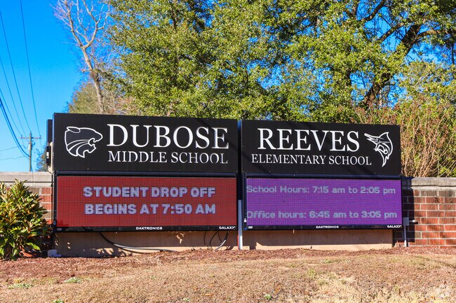 Parents can stay informed with the William M. Reeves Elementary School front entrance signs.