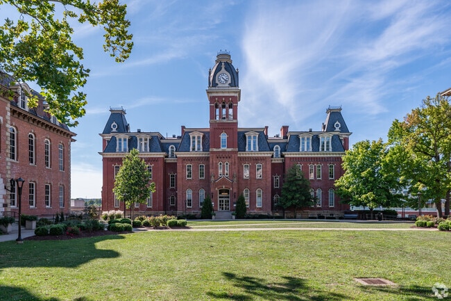 WVU campus is filled with grand older buildings easily accessible from Downtown Morgantown.