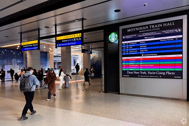 Moynihan Train Hall is a transportation hub.
