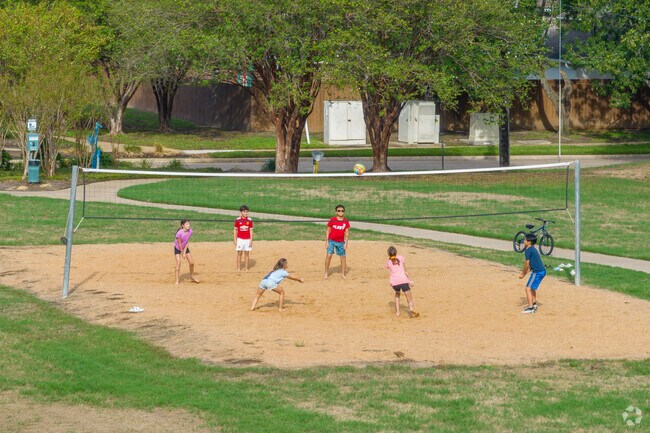Copperfield residents love spending time on the sand volleyball court.