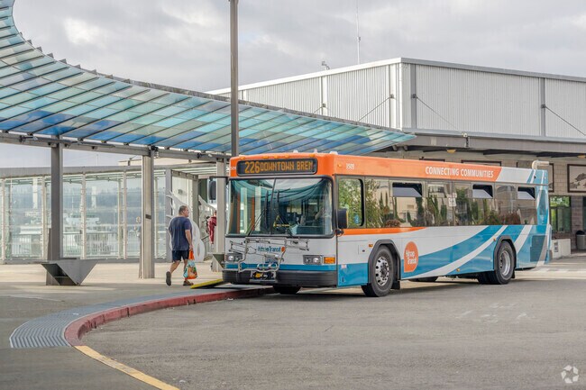 Grab the bus after hopping off the Kitsap Ferry in Downtown Bremerton WA.