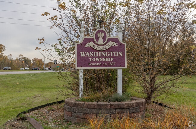 This lovely sign welcomes visitors to Washington Township.