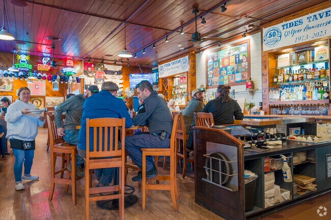 Many gather at Tides Tavern for lunch happy hour.
