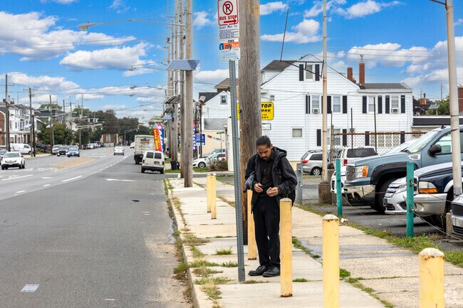 The NJ Transit Bus makes many stops along S. Broad St.  and Lalor St. in Franklin Park.