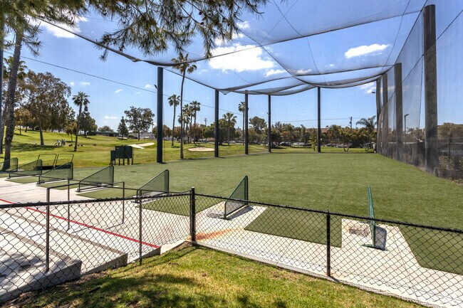 A view of the driving range at Colina Park Golf Course in Chollas Creek.