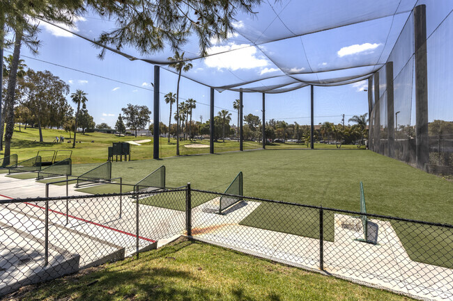 A view of the driving range at Colina Park Golf Course in Chollas Creek.