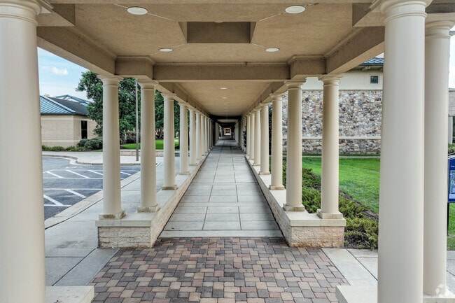 Brick Columns walkway to the entrance of the school.