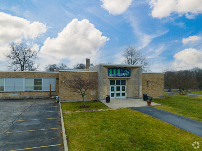 This is the main entrance of the school that you may come through.