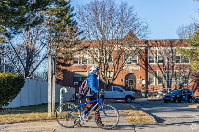 You can find many people biking and commuting in Nonantum.