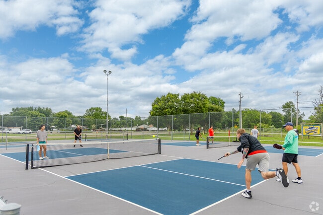 Pickleball players can gather at Basil Griffin Park's courts for friendly competitive matches in Bowling Green.
