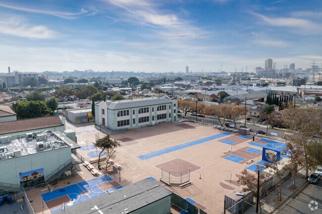 Kids enjoy using the outdoor space of Albion Street Elementary School.